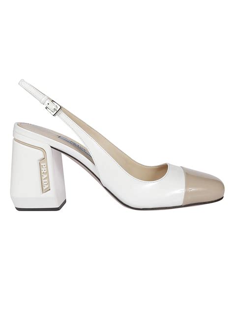 prada white and silver ballet flats|prada block heel pumps.